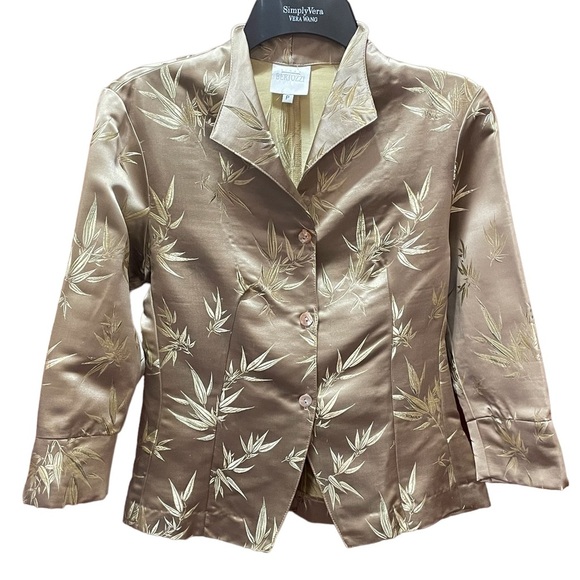 Linda Bertozzi Gold embroidered  blazer, size petite small - Picture 1 of 7